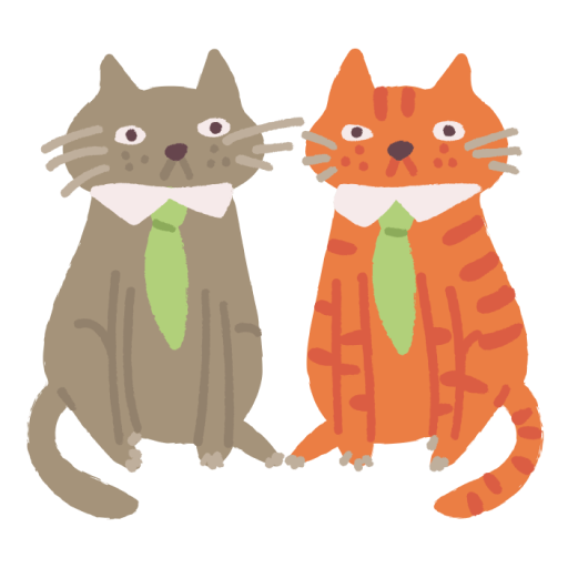 Два деловых котика в галстуках