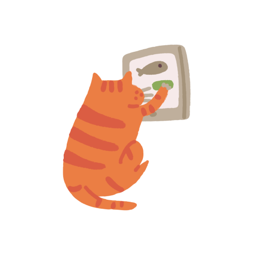 Котик нажимает на смартфон